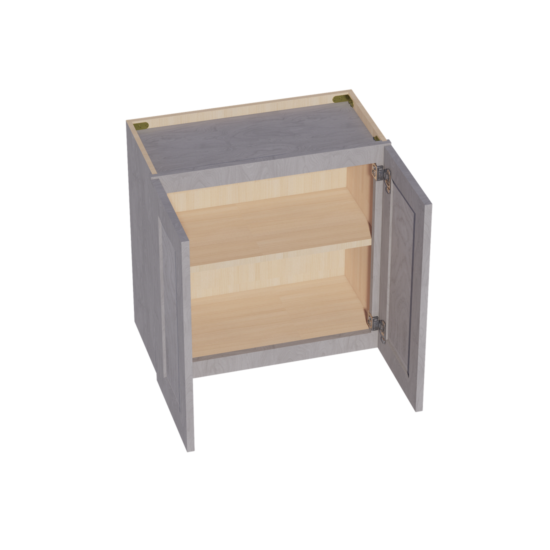HLG-W2424: Light Gray Shaker 24"W x 24"H 2 Doors Standard Wall Bridge Cabinet