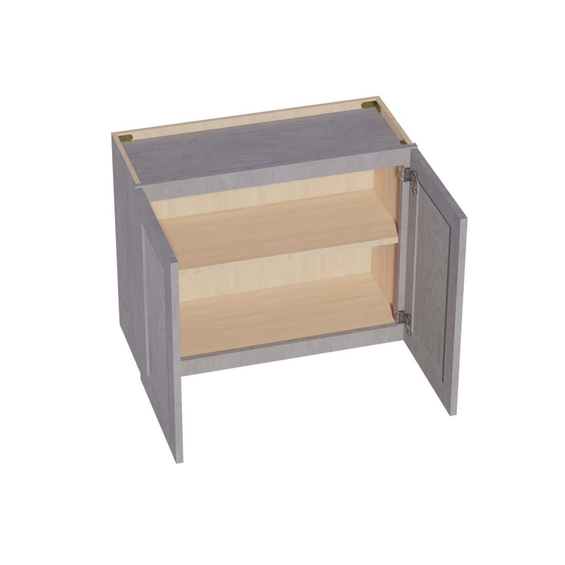 HLG-W3024: Light Gray Shaker 30"W x 24"H 2 Doors Standard Wall Bridge Cabinet
