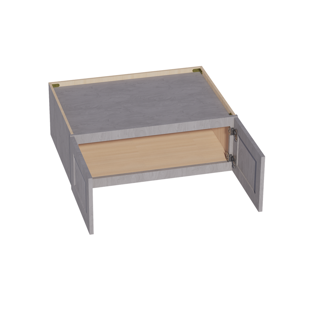 HLG-W331224: Light Gray Shaker 33"W x 12"H x 24"D 2 Doors Standard Bridge Wall Cabinet