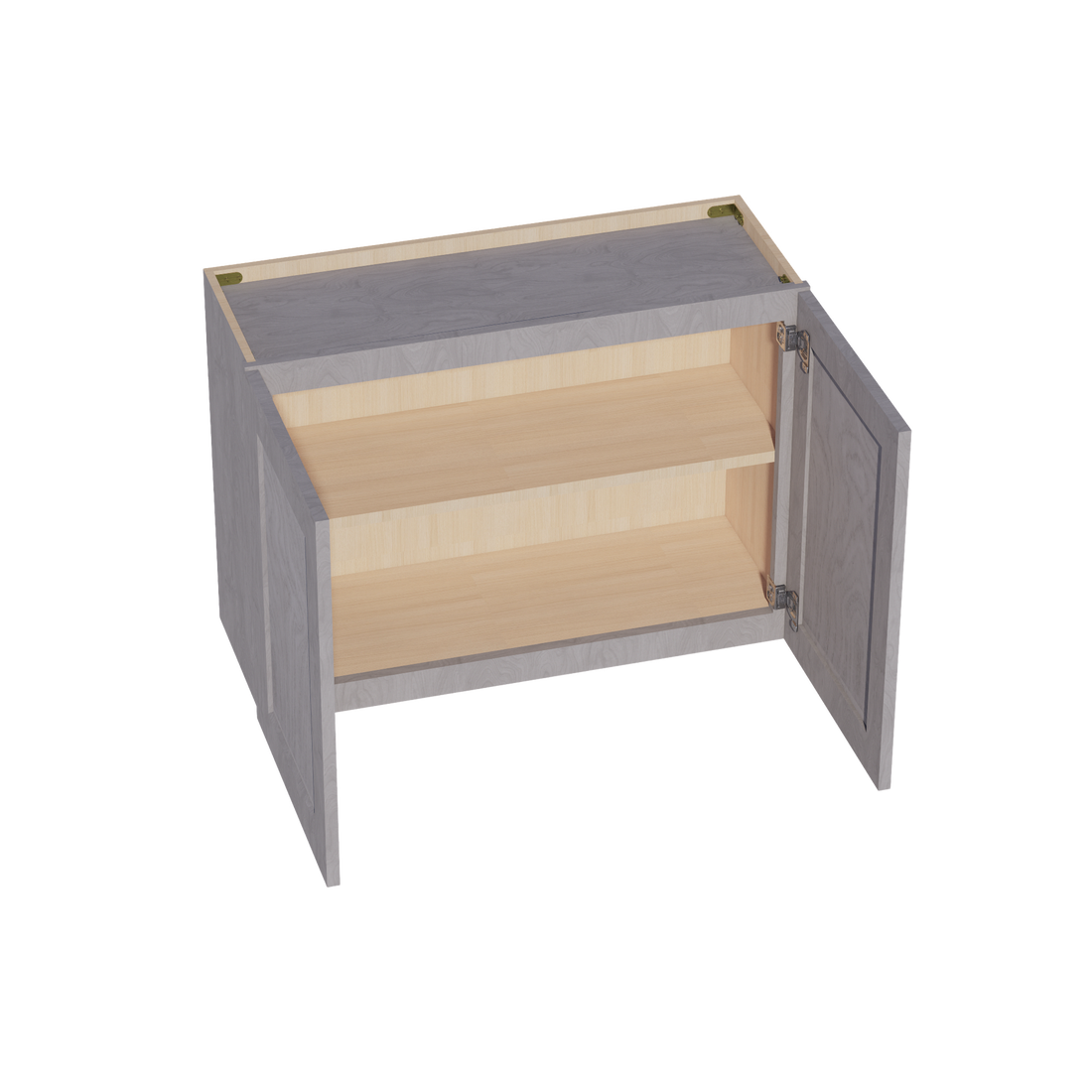 HLG-W3324: Light Gray Shaker 33"W x 24"H 2 Doors Standard Wall Bridge Cabinet