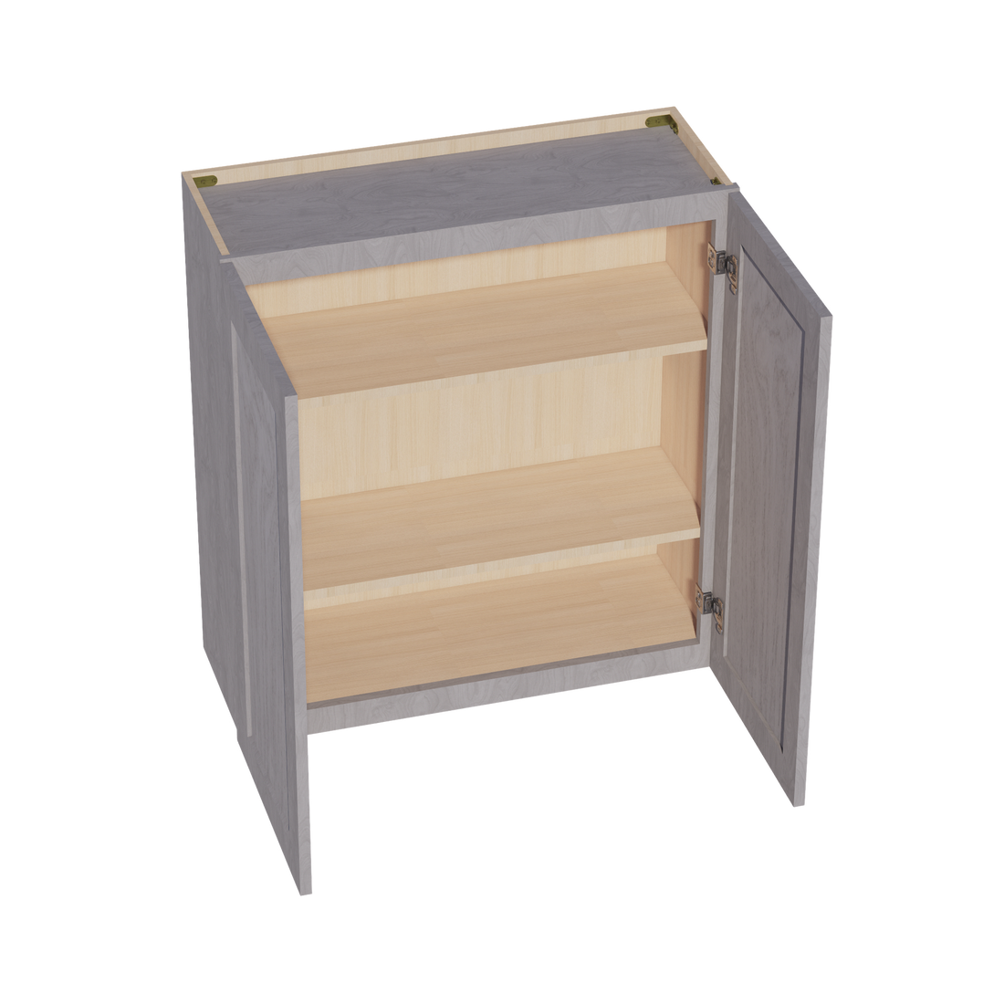 HLG-W3336: Light Gray Shaker 33"W x 36"H 2 Doors & 2 Shelves Standard Wall Cabinet