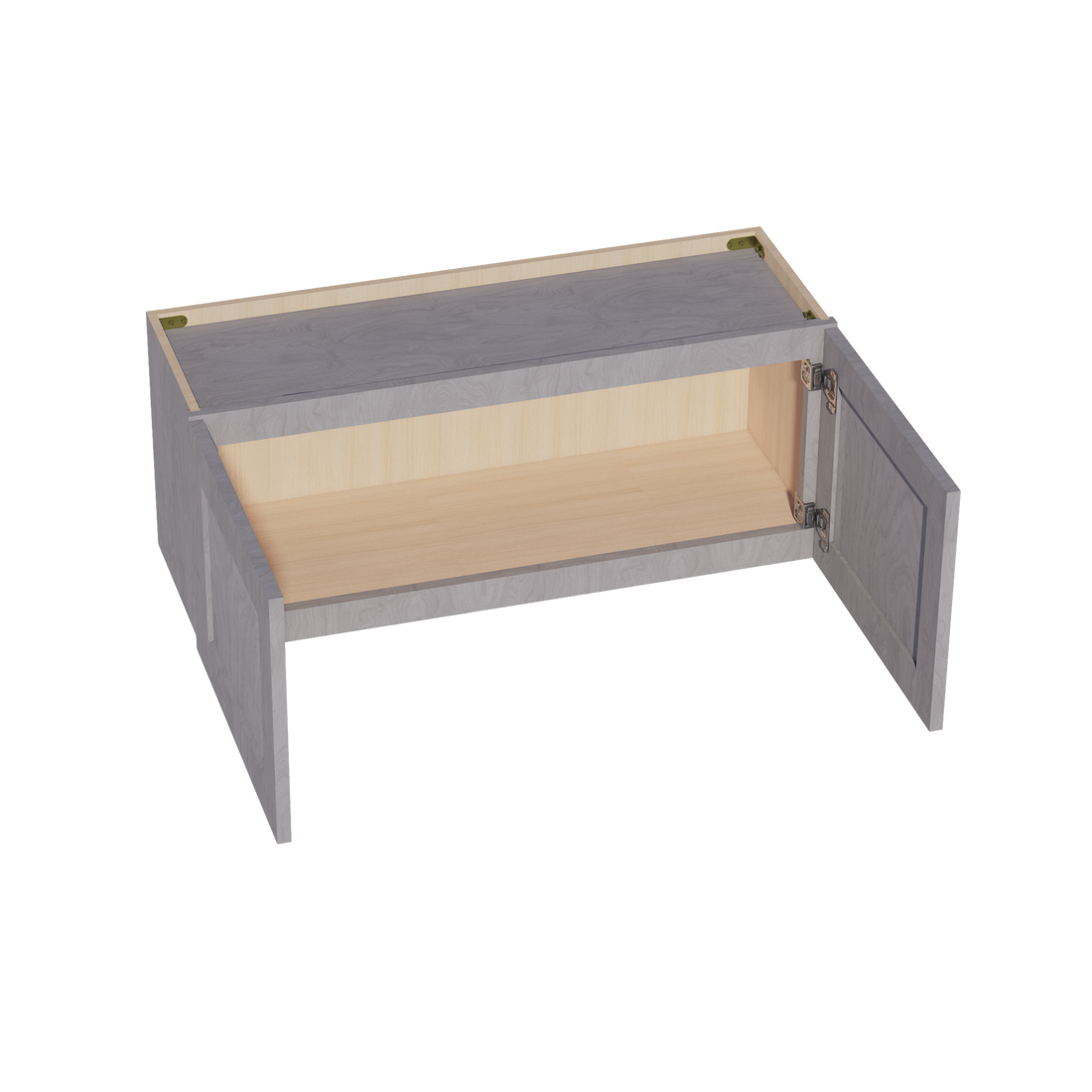 HLG-W3615: Light Gray Shaker 36"W x 15"H 2 Doors Standard Wall Bridge Cabinet