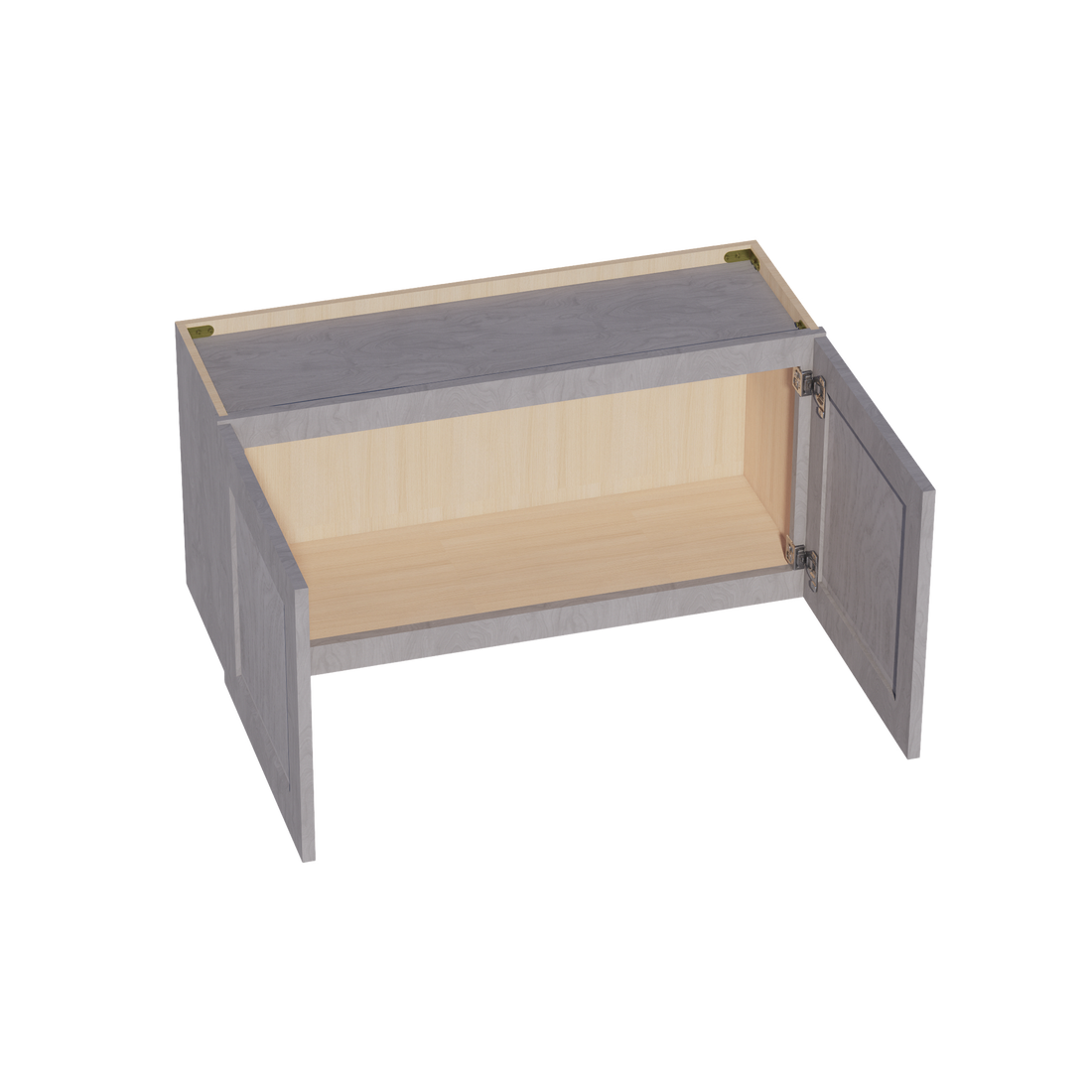 HLG-W3618: Light Gray Shaker 36"W x 18"H 2 Doors Standard Wall Bridge Cabinet