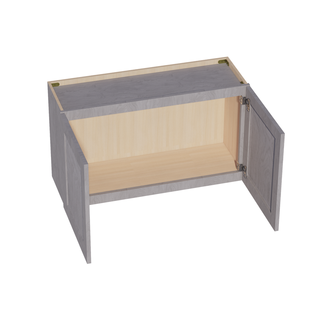 HLG-W3621: Light Gray Shaker 36"W x 21"H 2 Doors Standard Wall Bridge Cabinet