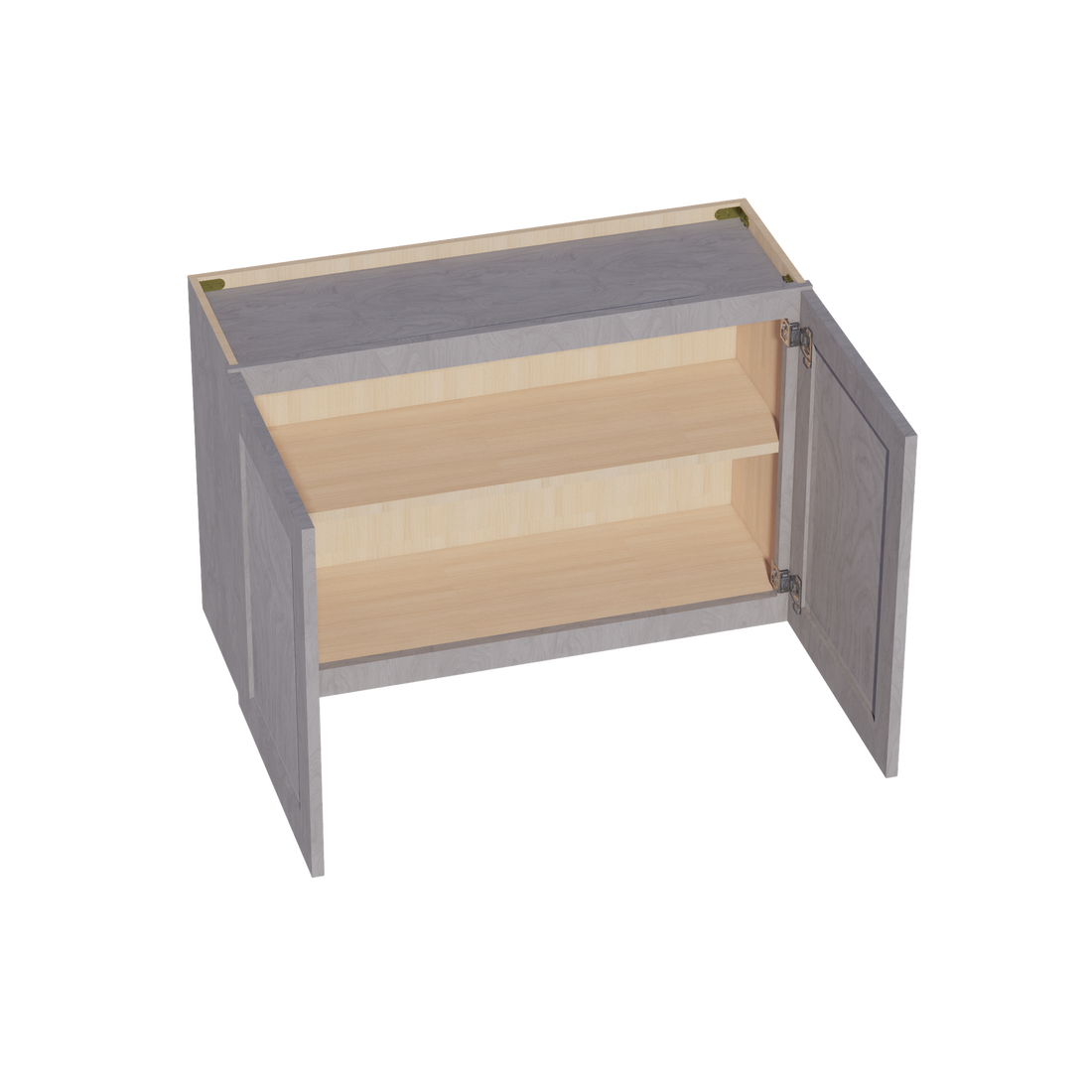 HLG-W3624: Light Gray Shaker 36"W x 24"H 2 Doors Standard Wall Bridge Cabinet