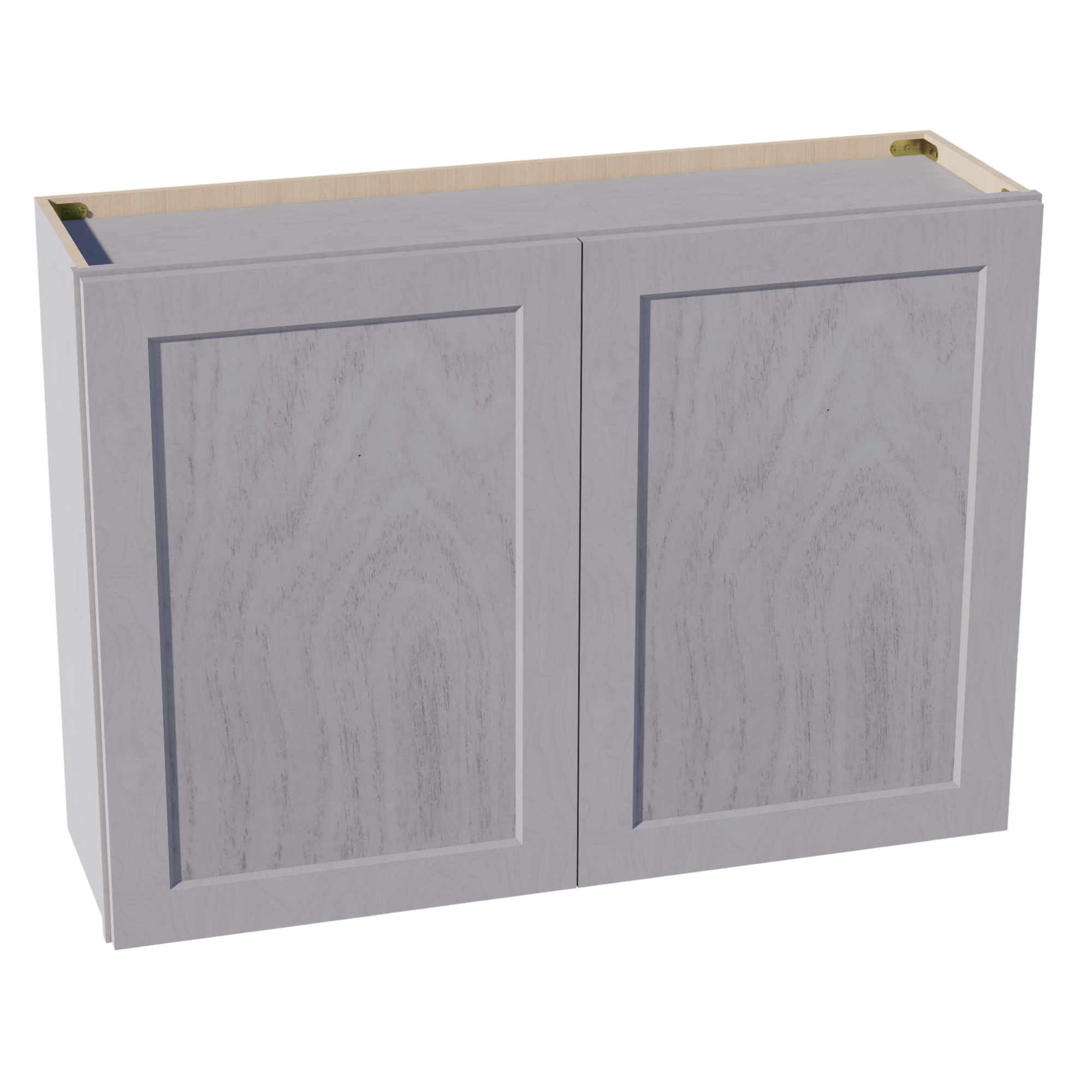 HLG-W4230: Light Gray Shaker 42"W x 30"H 2 Doors & 2 Shelves Standard Wall Cabinet