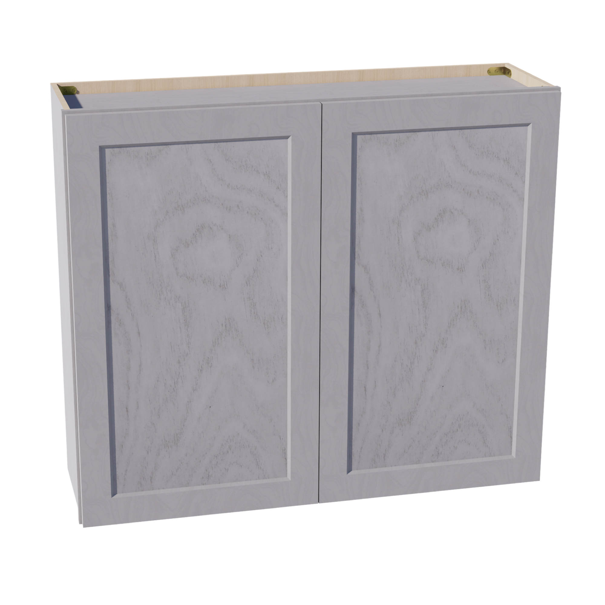 HLG-W4236: Light Gray Shaker 42"W x 36"H 2 Doors & 2 Shelves Standard Wall Cabinet