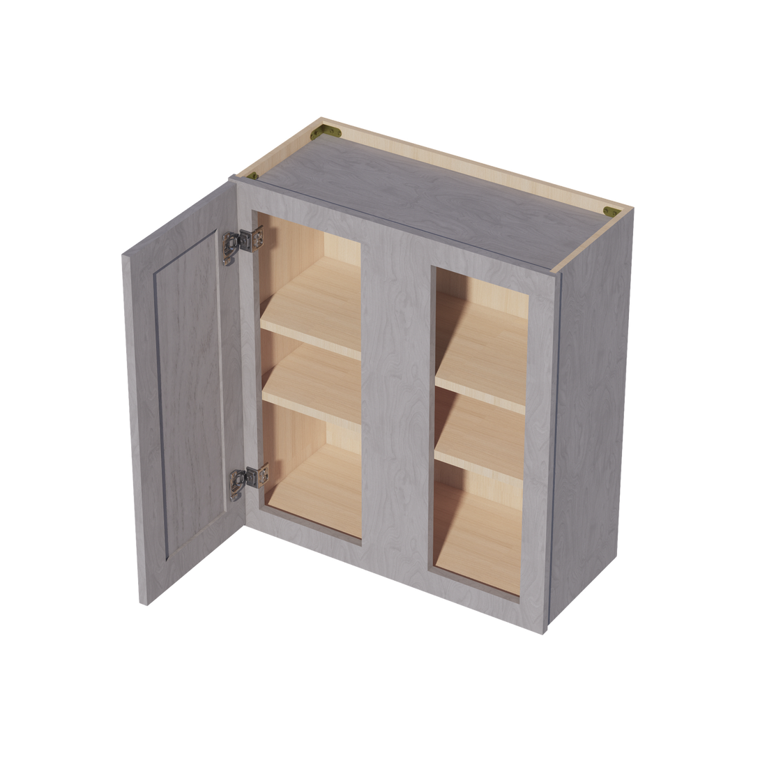 HLG-WBC2730: Light Gray Shaker 27"W x 30"H 1 Door & 2 Shelves Wall Blind Corner Cabinets