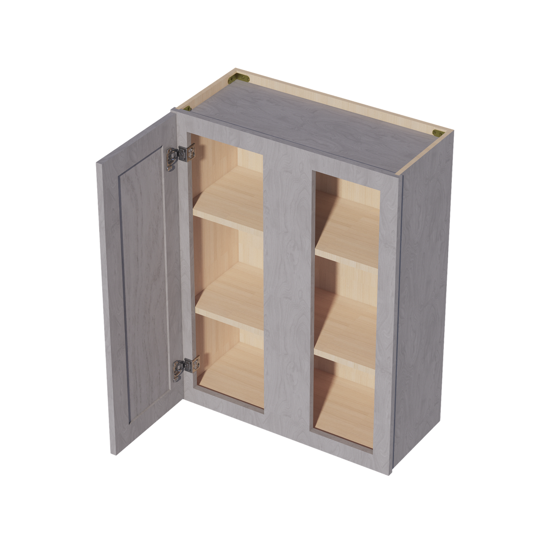 HLG-WBC2736: Light Gray Shaker 27"W x 36"H 1 Door & 2 Shelves Wall Blind Corner Cabinets