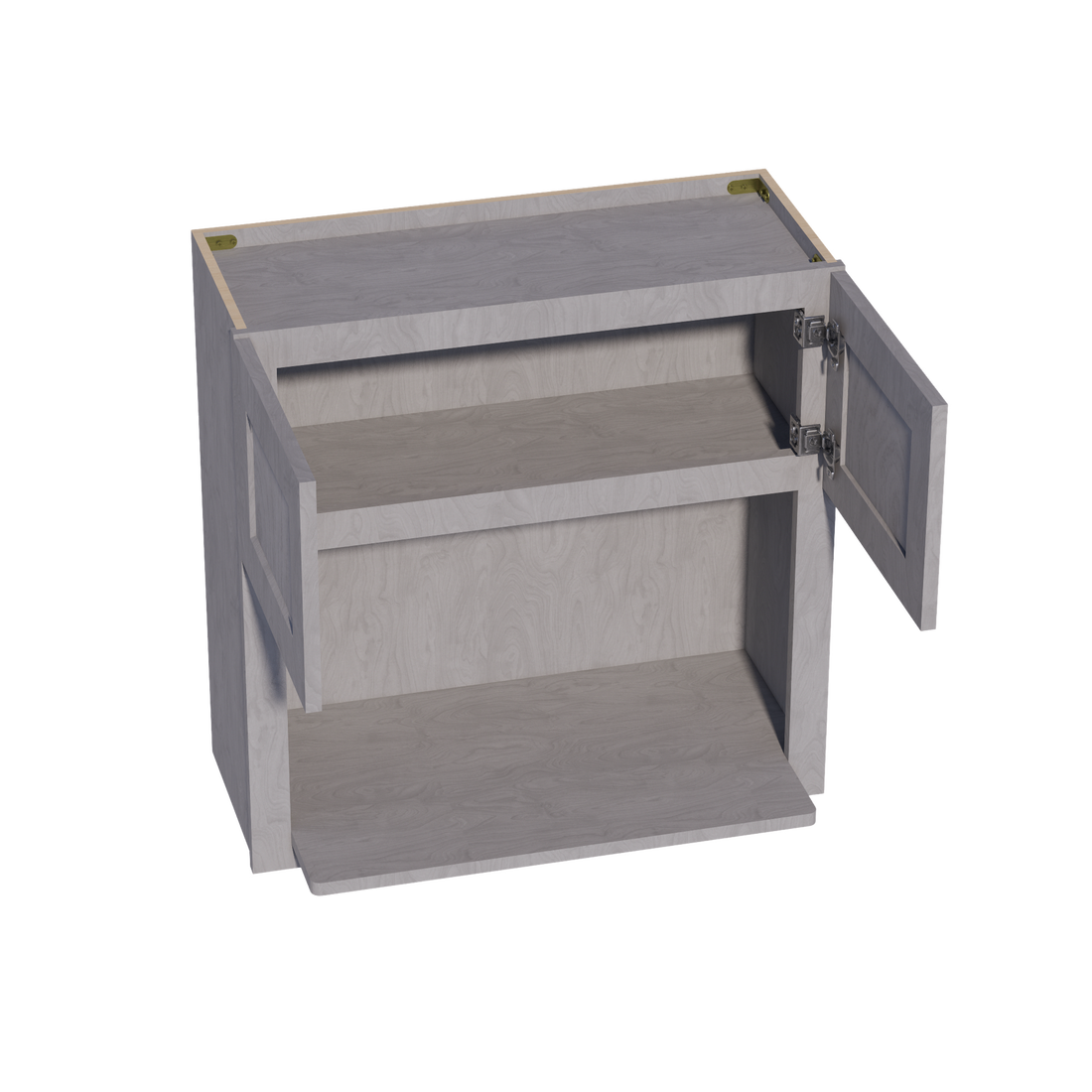 HLG-WM3030: Light Gray Shaker 30"W x 30"H 2 Doors Wall Built-in Microwave Cabinets