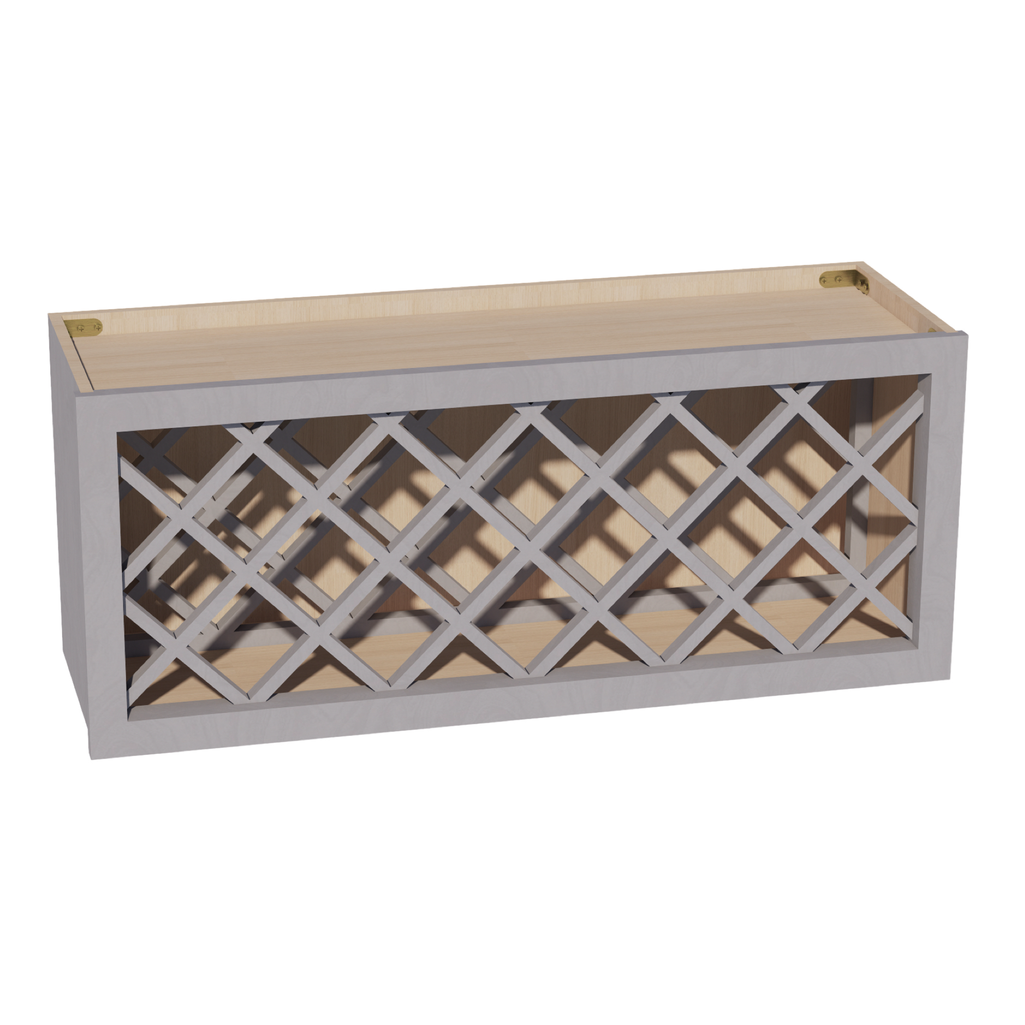 HLG-WR3615: Light Gray Shaker 36"W x 15"H x 12"D Wall Wine Rack Incl. Shelf