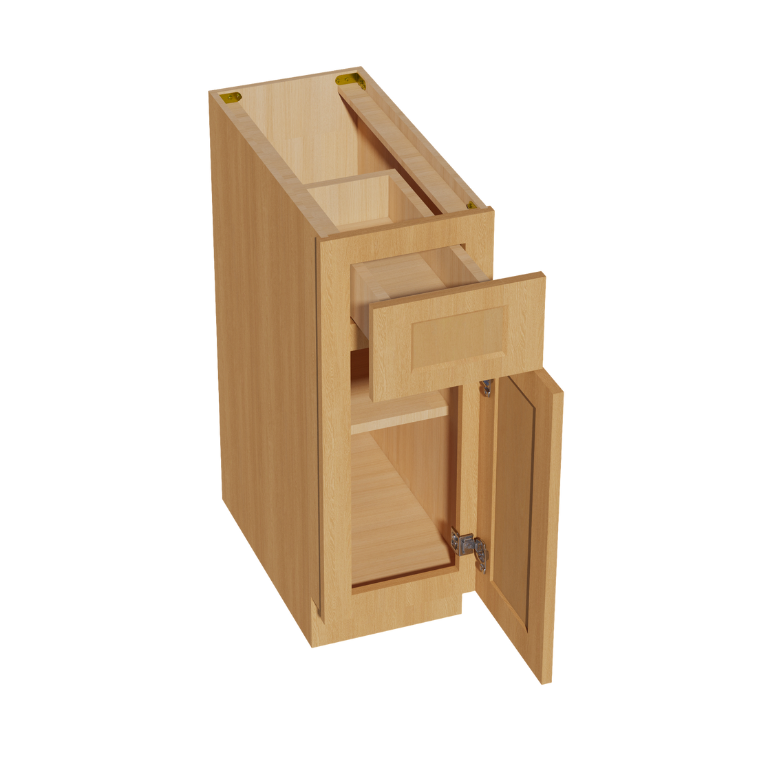 HT-B12: Timber Wood Shaker 12" 1 Drawer 1 Door Standard Base Cabinet