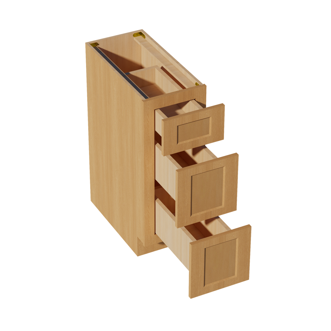 HT-DB12: Timber Wood Shaker 12" 3 Drawers Base Cabinet