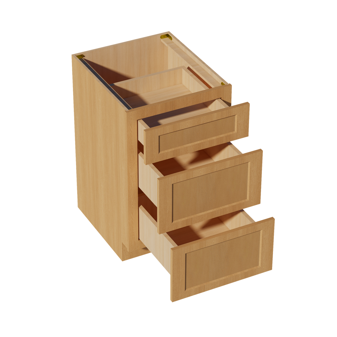 HT-DB21: Timber Wood Shaker 21" 3 Drawers Base Cabinet