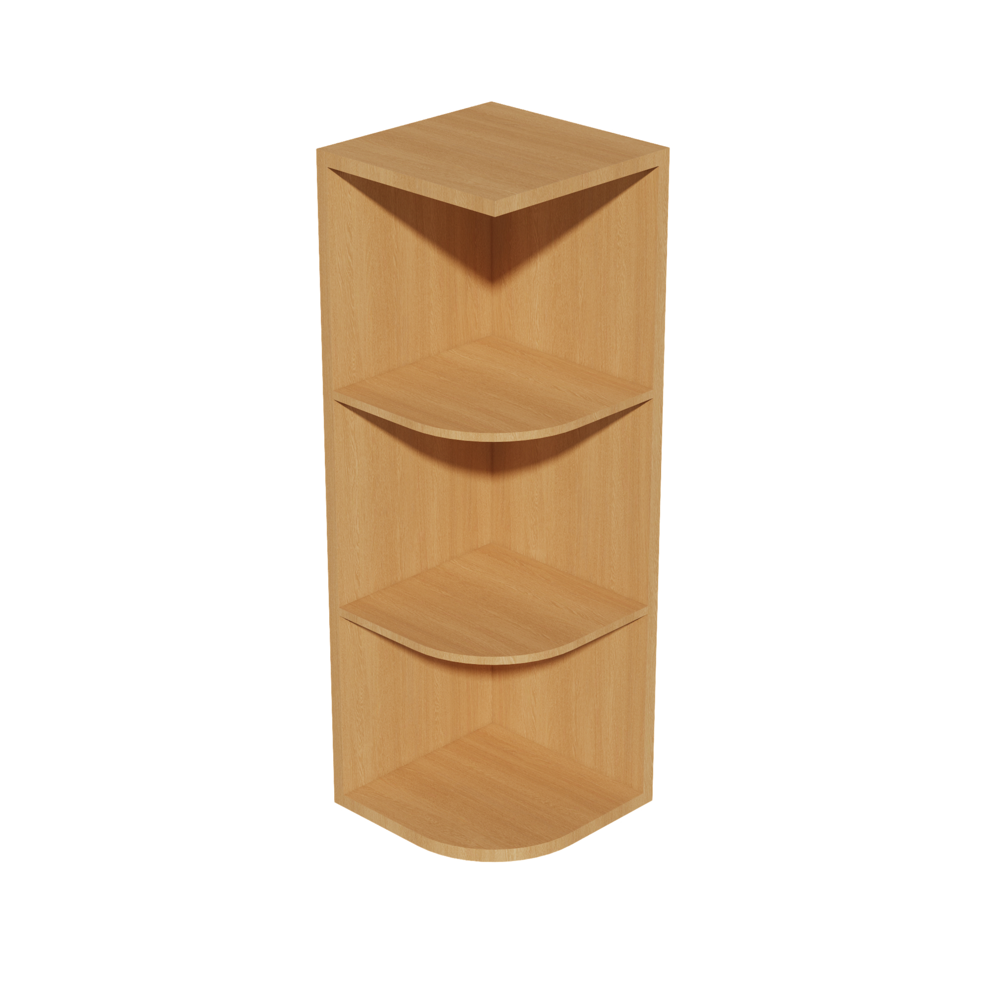 HT-OE1236: Timber Wood Shaker 12"W x 36"H 4 Shelves Wall End Shelf Cabinet