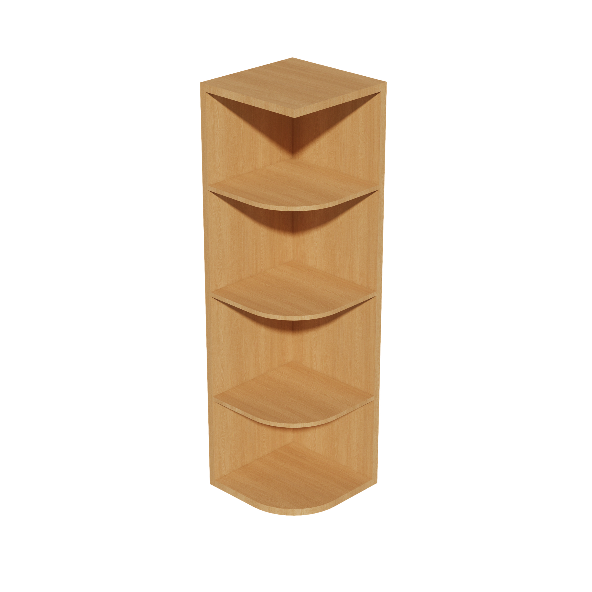 HT-OE1242: Timber Wood Shaker 12"W x 42"H 4 Shelves Wall End Shelf Cabinet