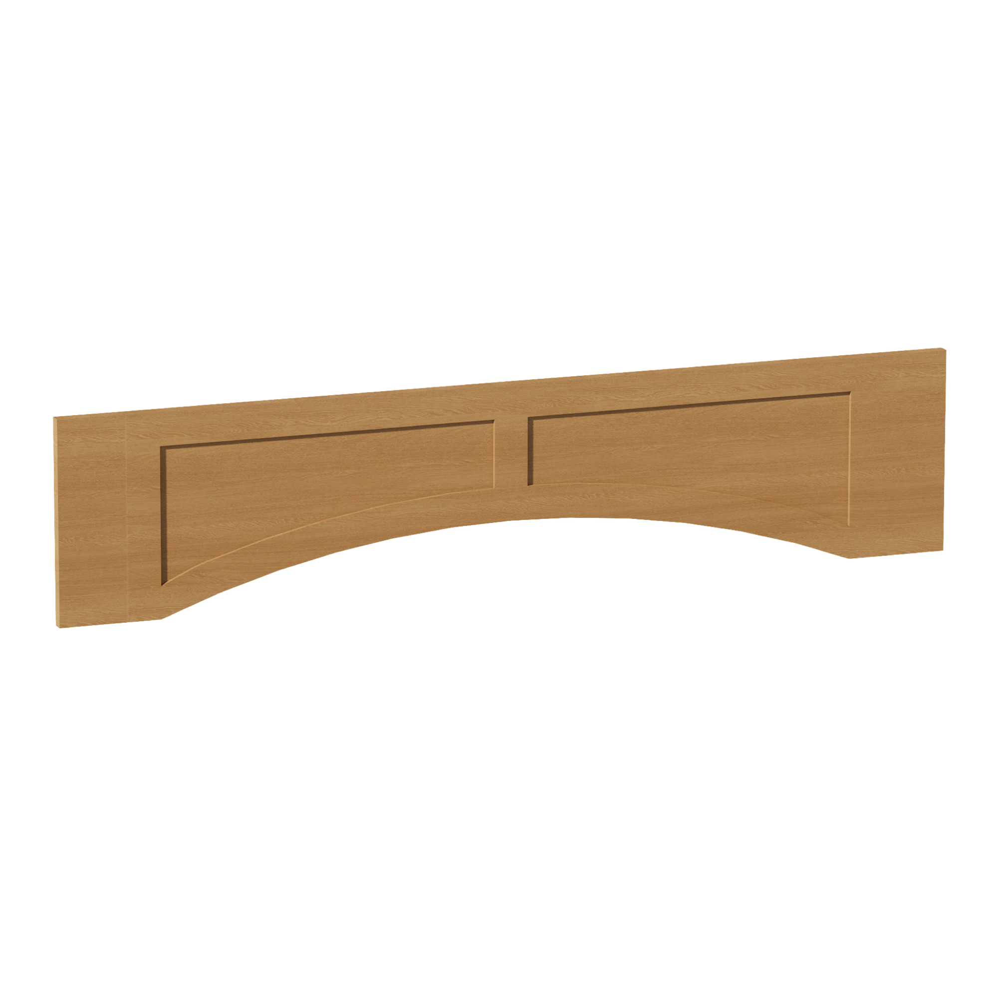 HT-VARP54: Timber Wood Shaker 54"W x 12"H x 3/4"D Arched Valance with Raised Panel