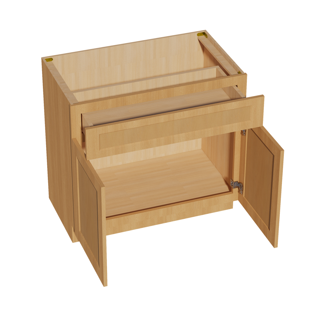 HT-VB3621: Timber Wood Shaker 36"W x 34-1/2"H x 21"D 2 Doors & 1 Drawer Double Door Vanity Base Cabinets