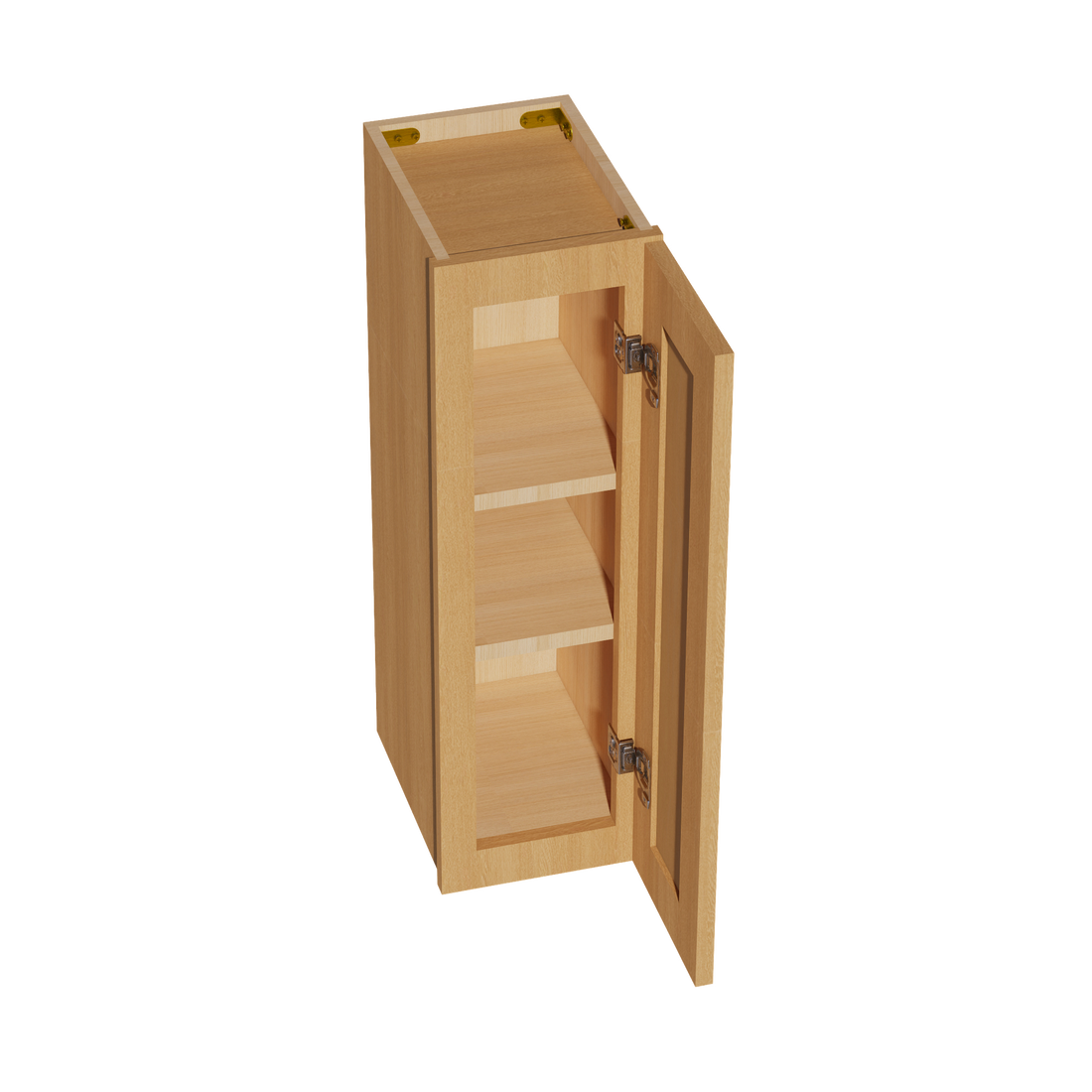 HT-W0930: Timber Wood Shaker 09"W x 30"H 1 Door & 2 Shelves Standard Wall Cabinet