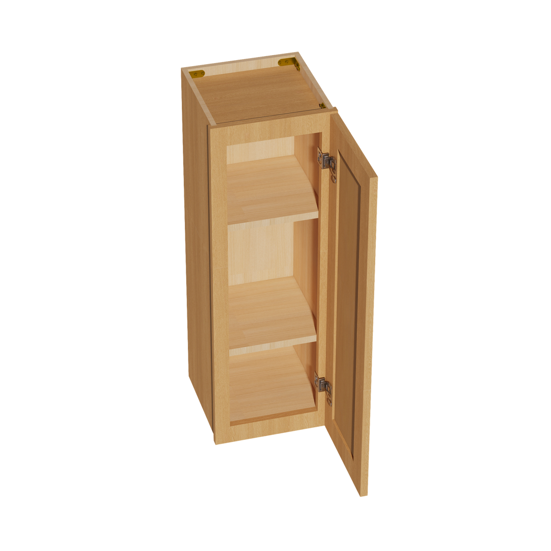 HT-W1236: Timber Wood Shaker 12"W x 36"H 1 Door & 2 Shelves Standard Wall Cabinet