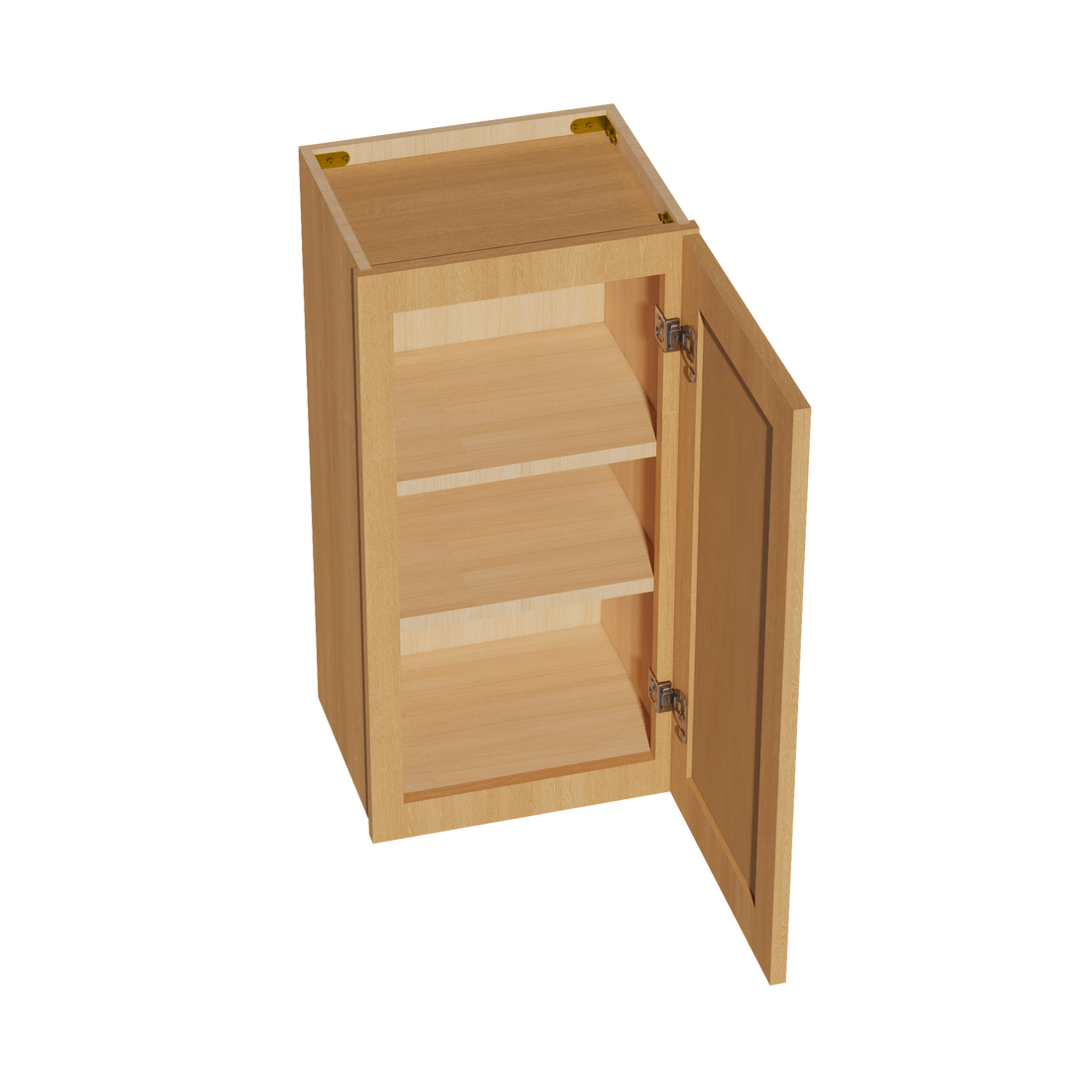 HT-W1530: Timber Wood Shaker 15"W x 30"H 1 Door & 2 Shelves Standard Wall Cabinet
