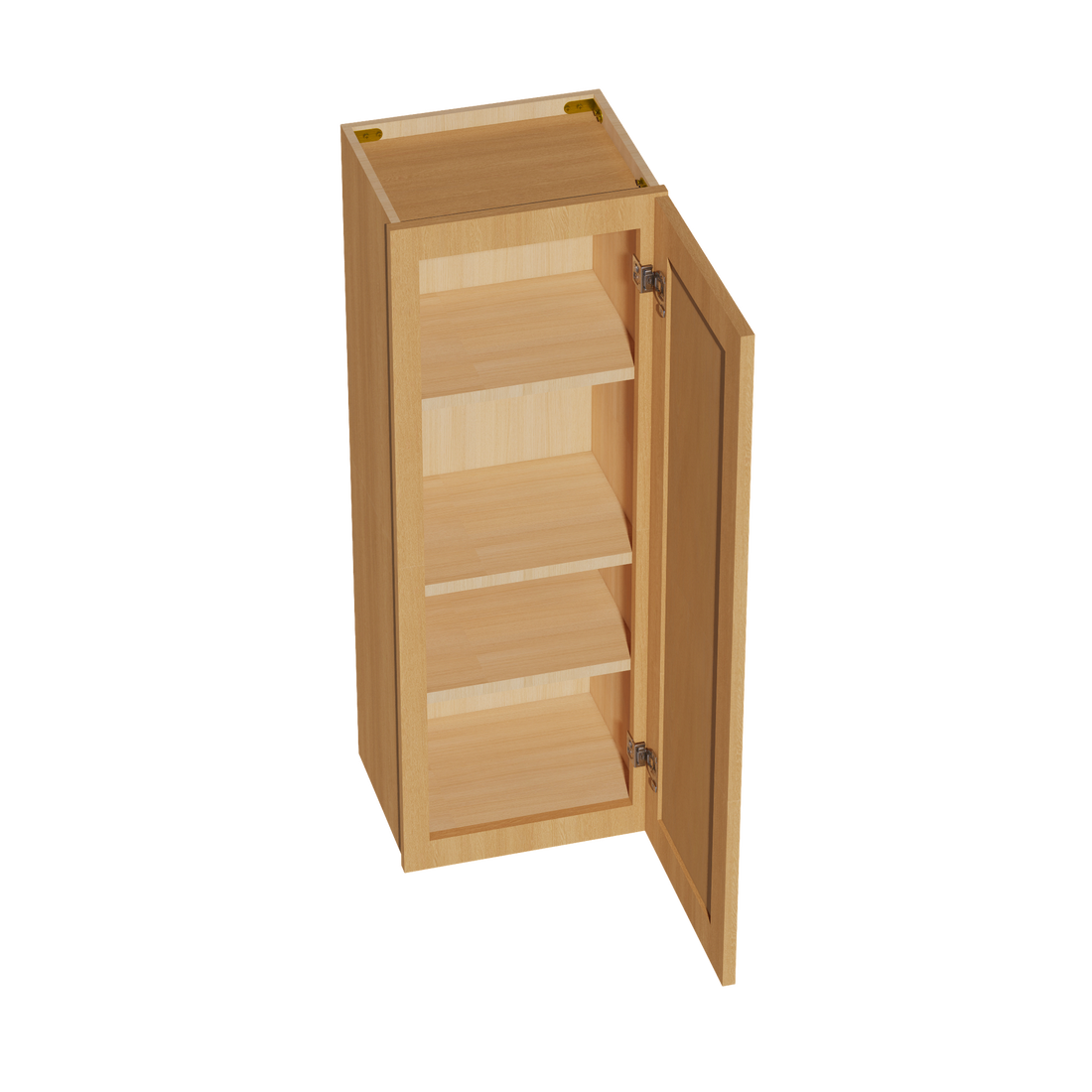 HT-W1542: Timber Wood Shaker 15"W x 42"H 1 Door & 3 Shelves Standard Wall Cabinet