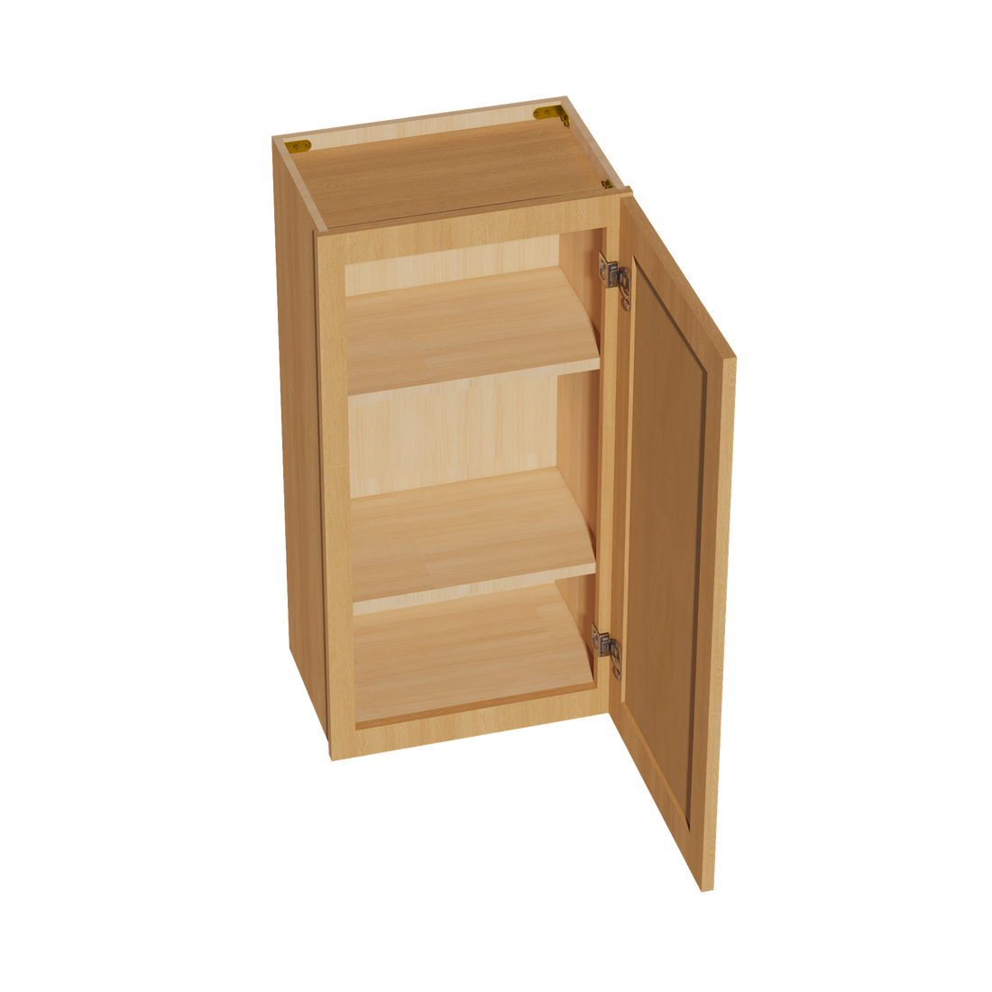 HT-W1836: Timber Wood Shaker 18"W x 36"H 1 Door & 2 Shelves Standard Wall Cabinet