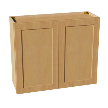 HT-W3630: Timber Wood Shaker 36"W x 30"H 2 Doors & 2 Shelves Standard Wall Cabinet