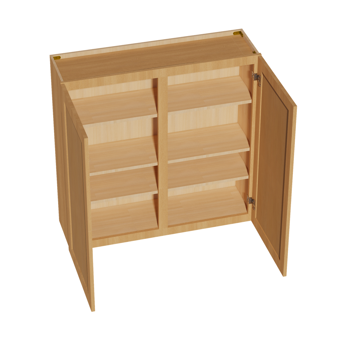 HT-W4242: Timber Wood Shaker 42"W x 42"H 2 Doors & 3 Shelves Standard Wall Cabinet