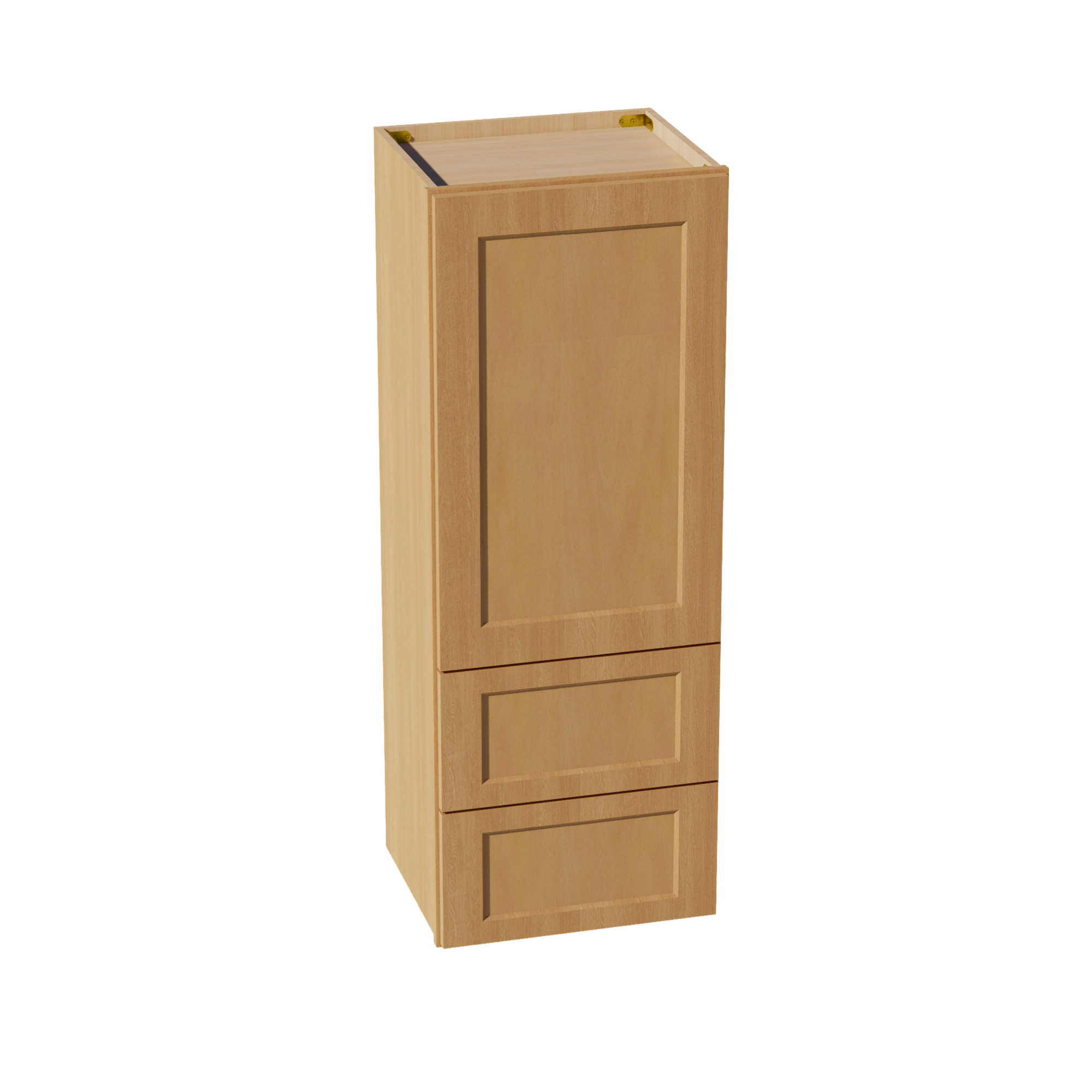 HT-WD1848: Timber Wood Shaker 18"W x 48"H 1 Door & 2 Drawers Special Wall Cabinet