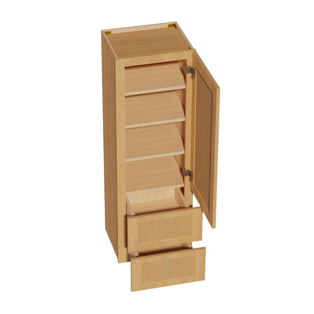 HT-WD1854: Timber Wood Shaker 18"W x 54"H 1 Door & 2 Drawers Special Wall Cabinet