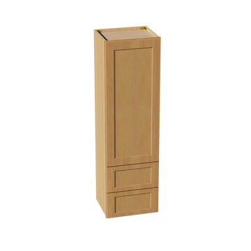 HT-WD1860: Timber Wood Shaker 18"W x 60"H 1 Door & 2 Drawers Special Wall Cabinet