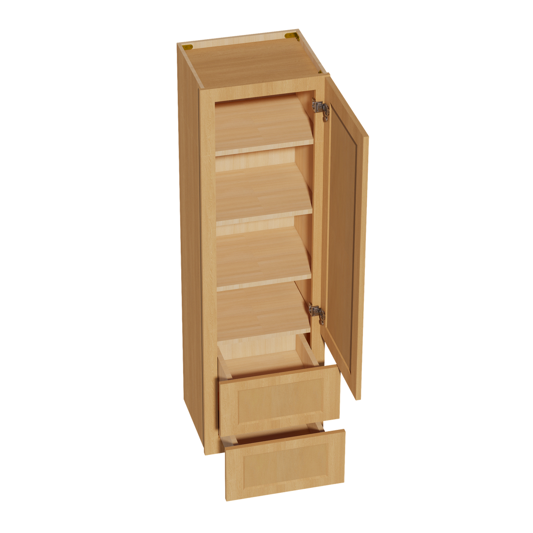 HT-WD1860: Timber Wood Shaker 18"W x 60"H 1 Door & 2 Drawers Special Wall Cabinet