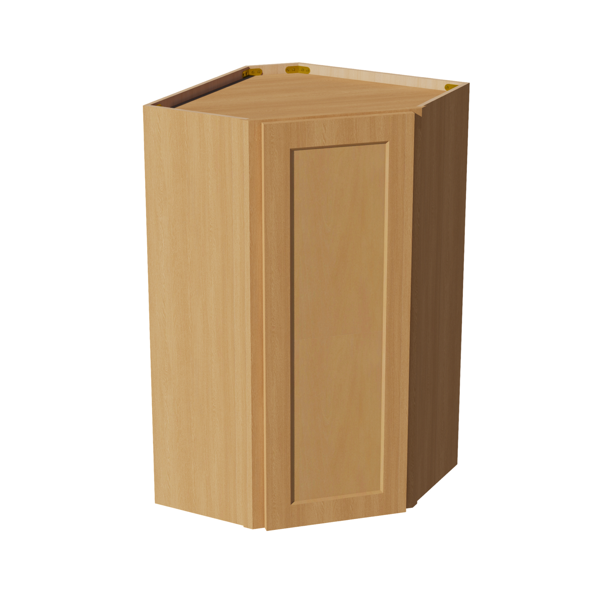 HT-WDC2442: Timber Wood Shaker 24"W x 42"H 1 Door & 2 Shelves Diagonal Wall Corner Cabinet