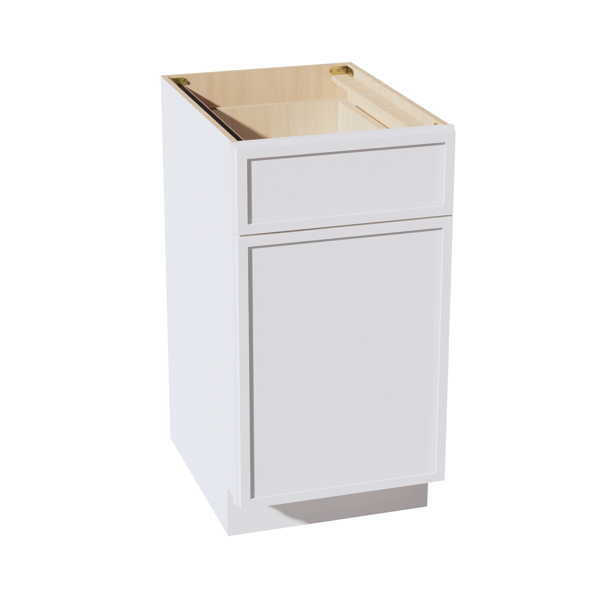 SF-B18TR: Frost White Slim Shaker 18" 1 Drawer Trash Pull Out Base Cabinet