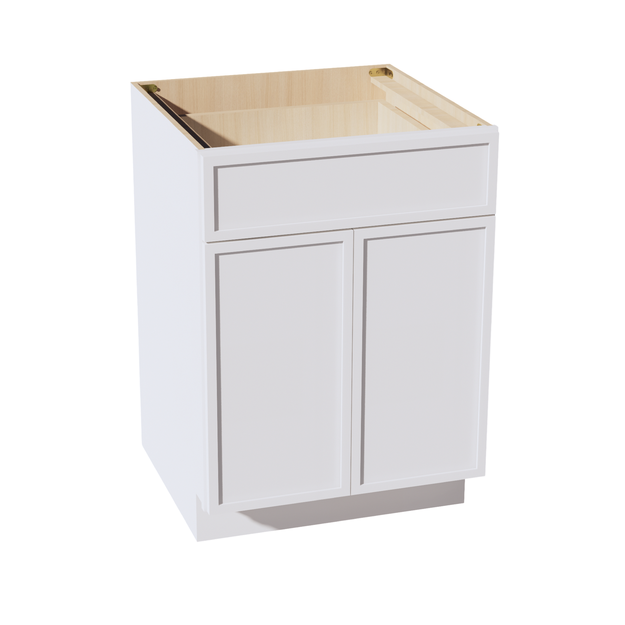 SF-B24: Frost White Slim Shaker 24" 1 Drawer 2 Doors Standard Base Cabinet