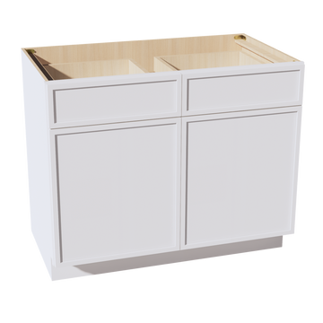 SF-B42: Frost White Slim Shaker 42" 2 Drawers 2 Doors Standard Base Cabinet