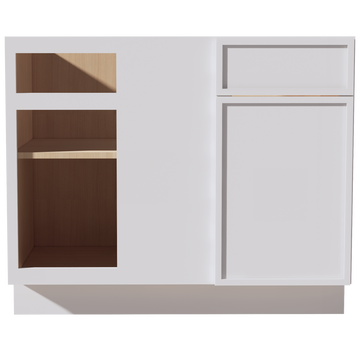 SF-BBC42/45: Frost White Slim Shaker 42" 1 Door - 1 Drawer Blind Corner Base Cabinets