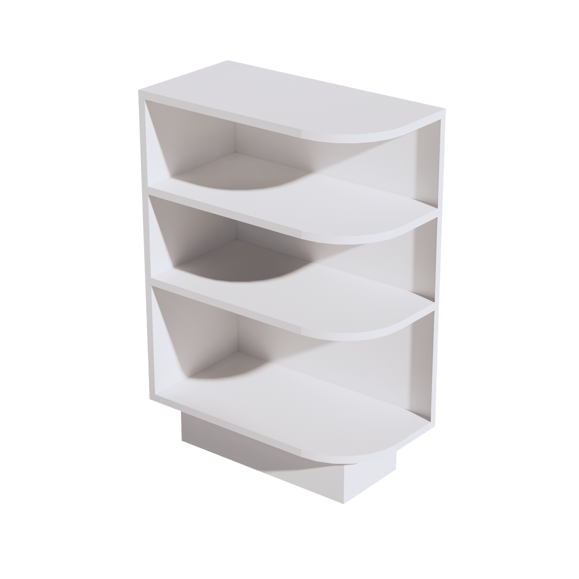 SF-BES12L: Frost White Slim Shaker 12" 4 Shelves End Shelf Corner Base Cabinets (Left Open)