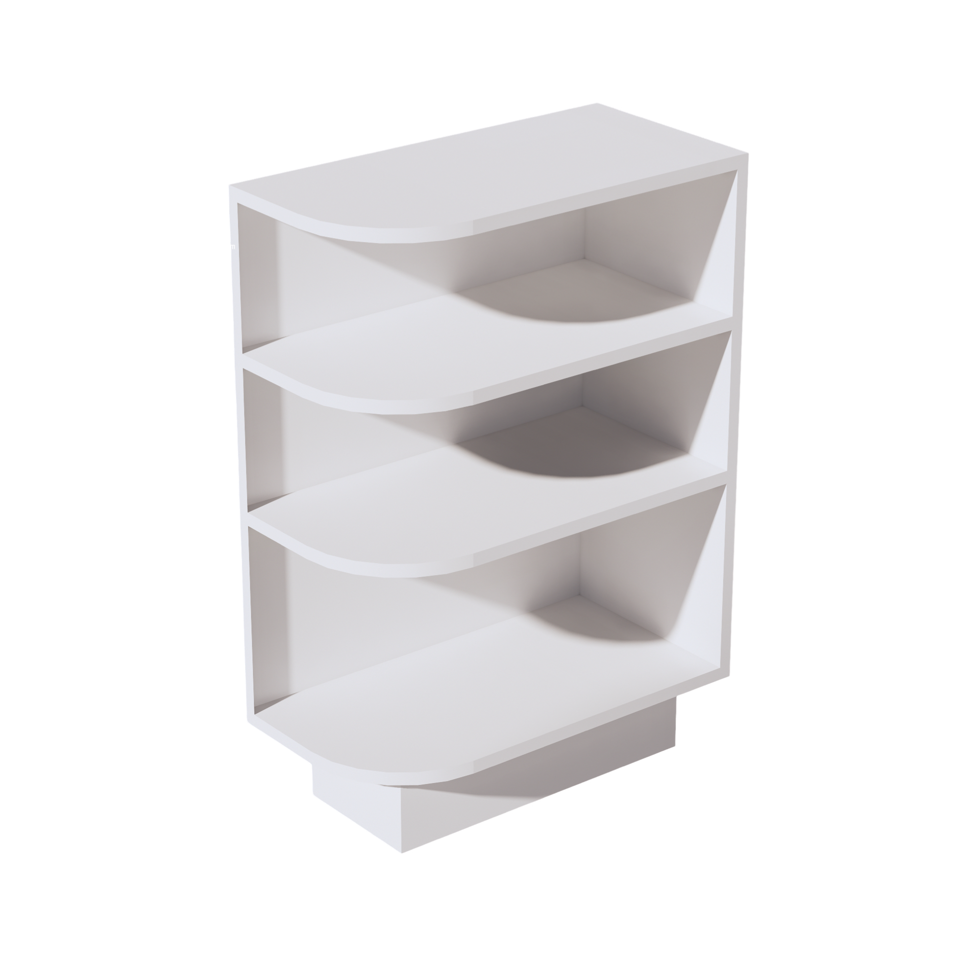 SF-BES12R: Frost White Slim Shaker 12" 4 Shelves End Shelf Corner Base Cabinets (Right Open)