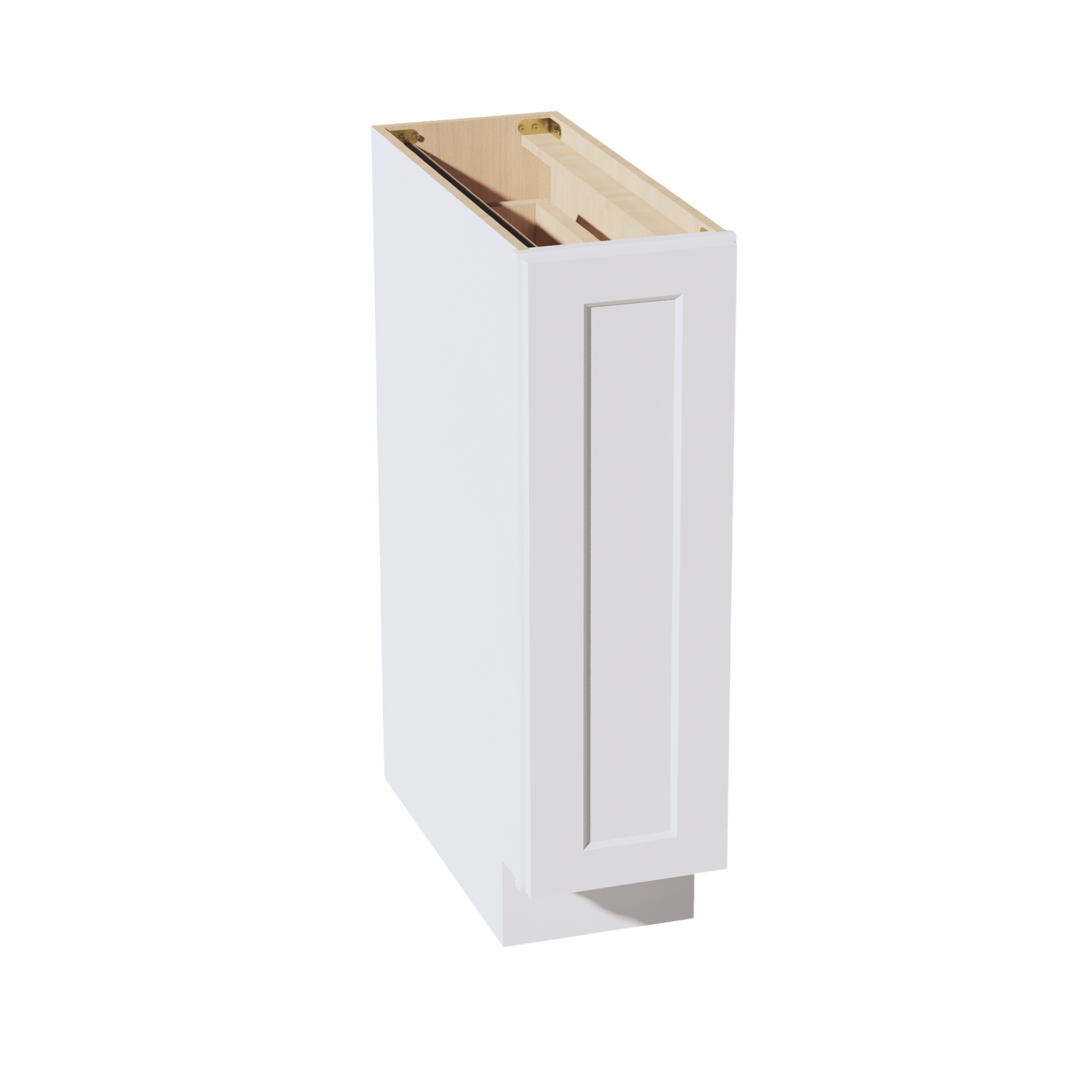 SF-BF09-PO: Frost White Slim Shaker 09" Full Door Pull Out Spice Rack Base Cabinets