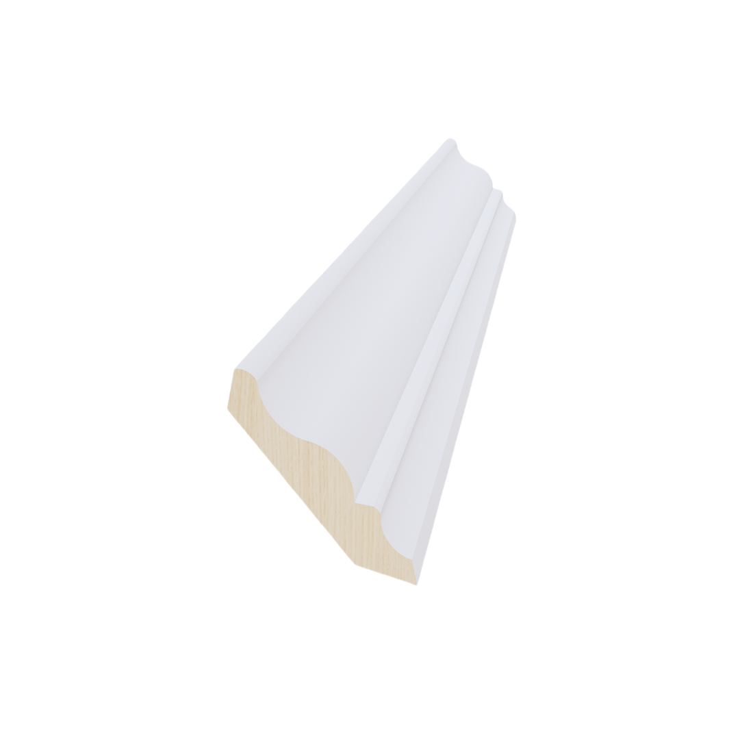 SF-CM6: Frost White Slim Shaker 96"W x 3-1/2"H x 2-1/2"D Crown Molding