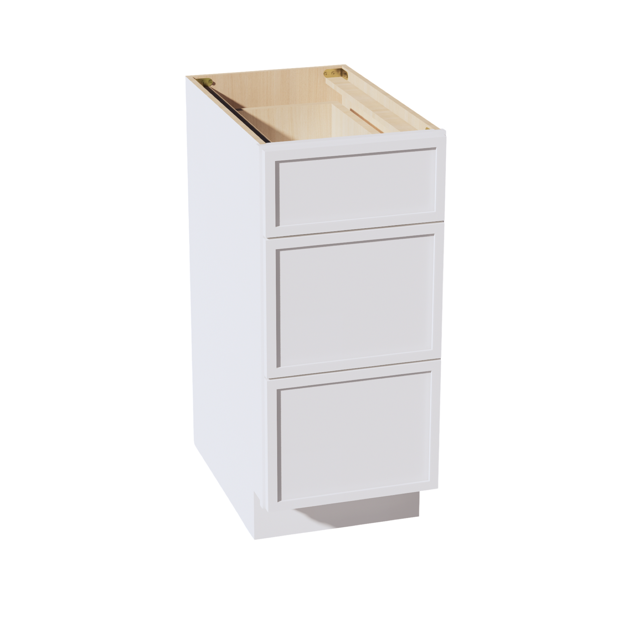 SF-DB15: Frost White Slim Shaker 15" 3 Drawers Base Cabinet