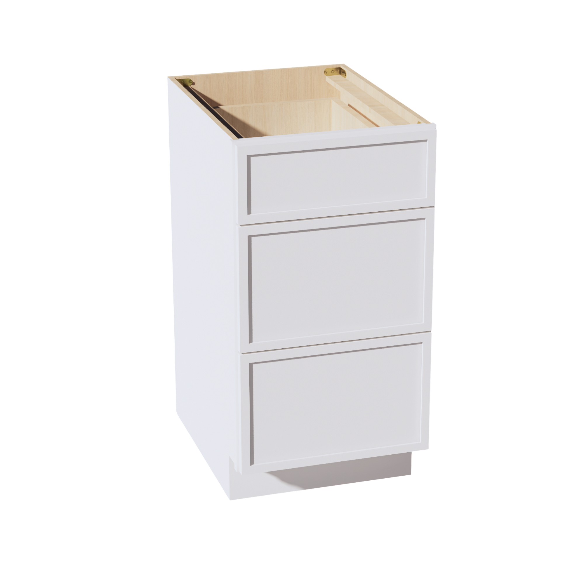 SF-DB18: Frost White Slim Shaker 18" 3 Drawers Base Cabinet