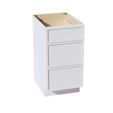 SF-DB18: Frost White Slim Shaker 18" 3 Drawers Base Cabinet