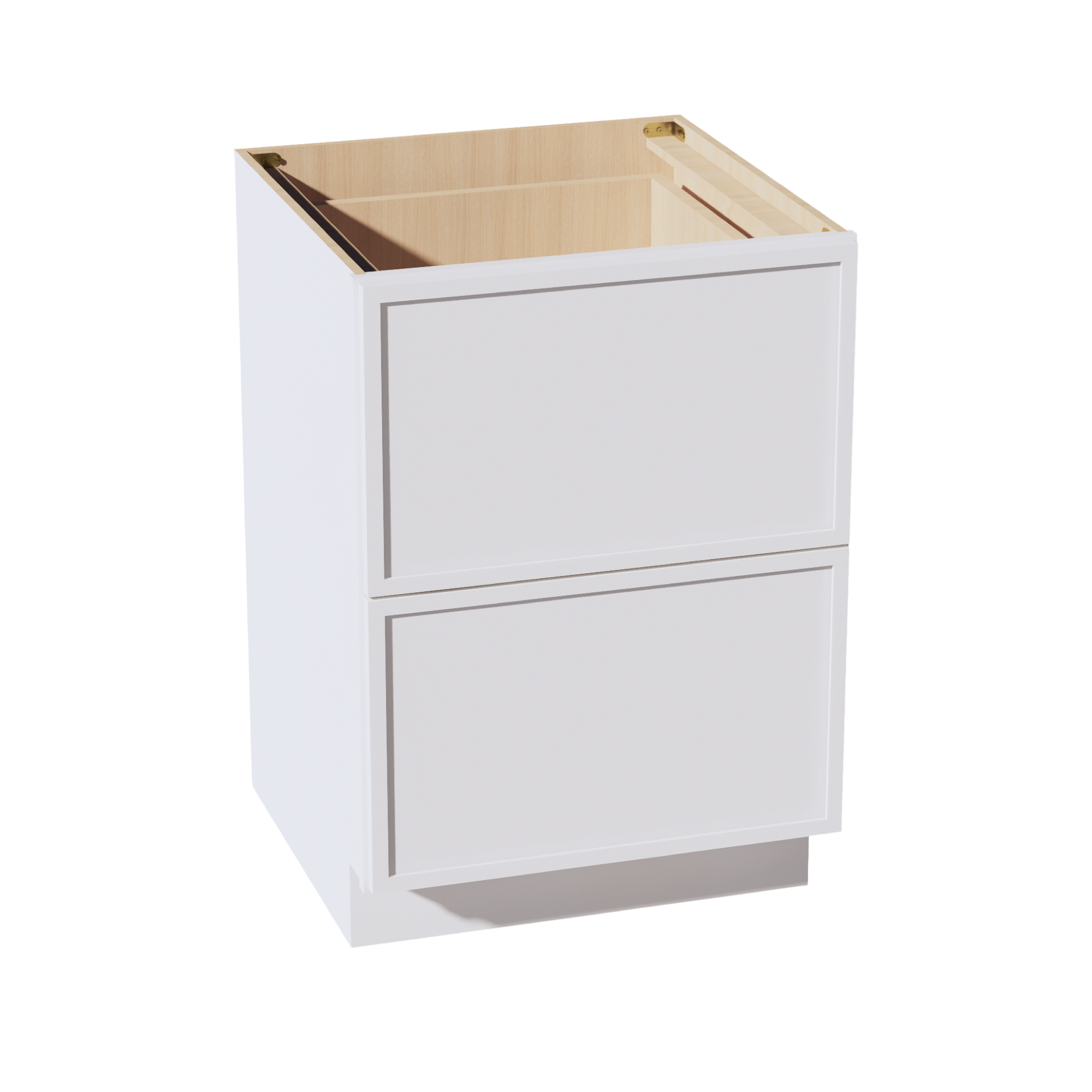 SF-DB24-2: Frost White Slim Shaker 24" 2 Drawers Base Cabinet