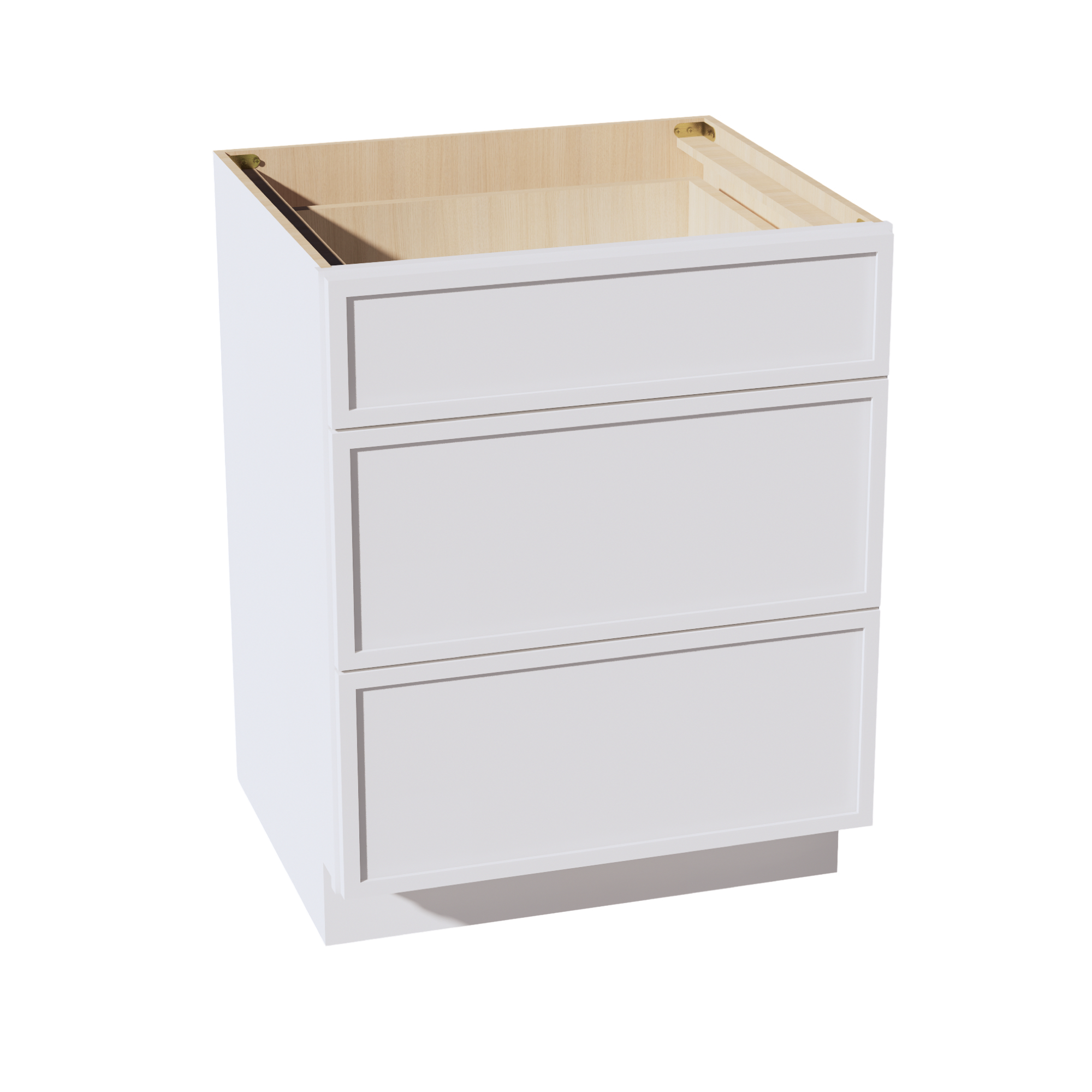 SF-DB27: Frost White Slim Shaker 27" 3 Drawers Base Cabinet