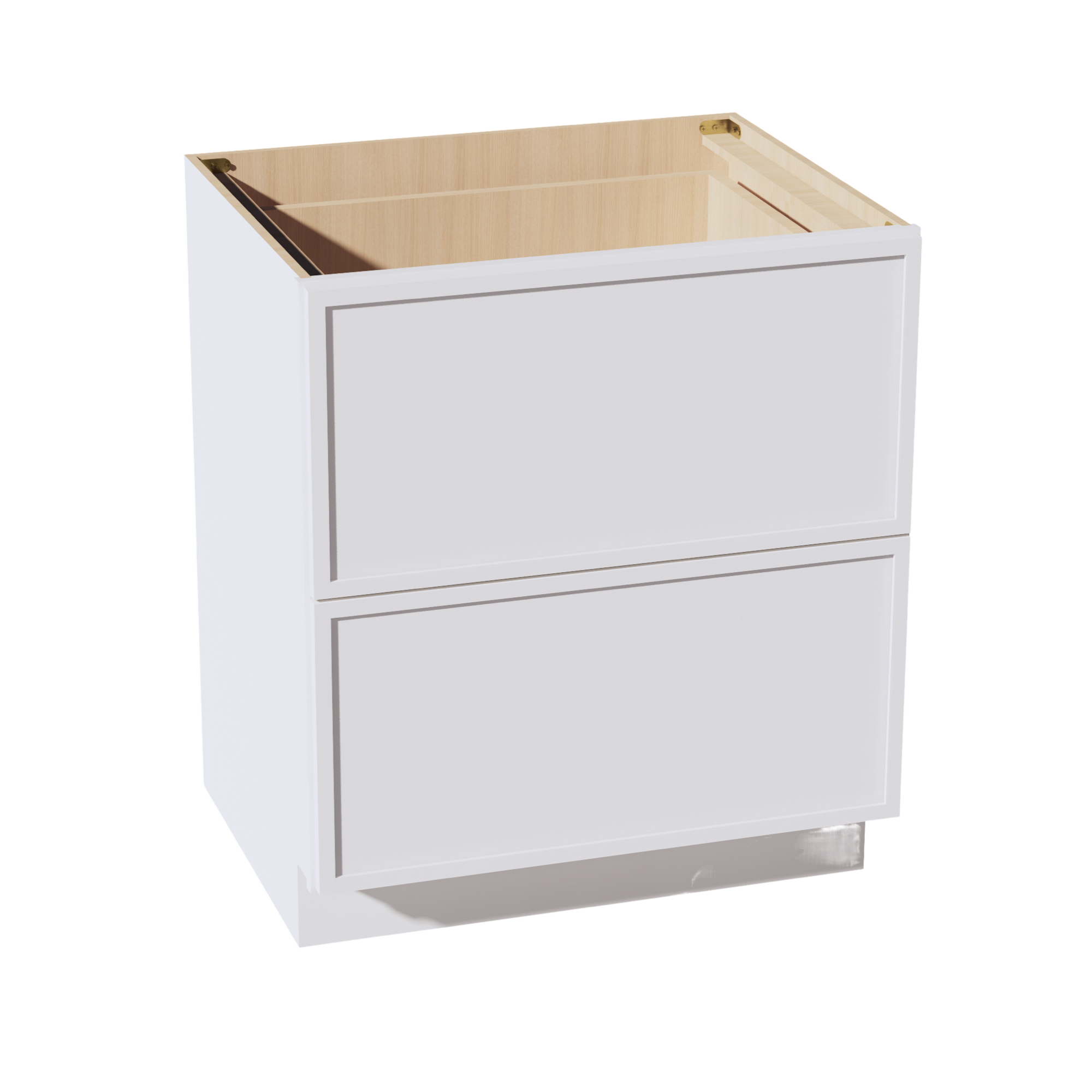 SF-DB30-2: Frost White Slim Shaker 30" 2 Drawers Base Cabinet