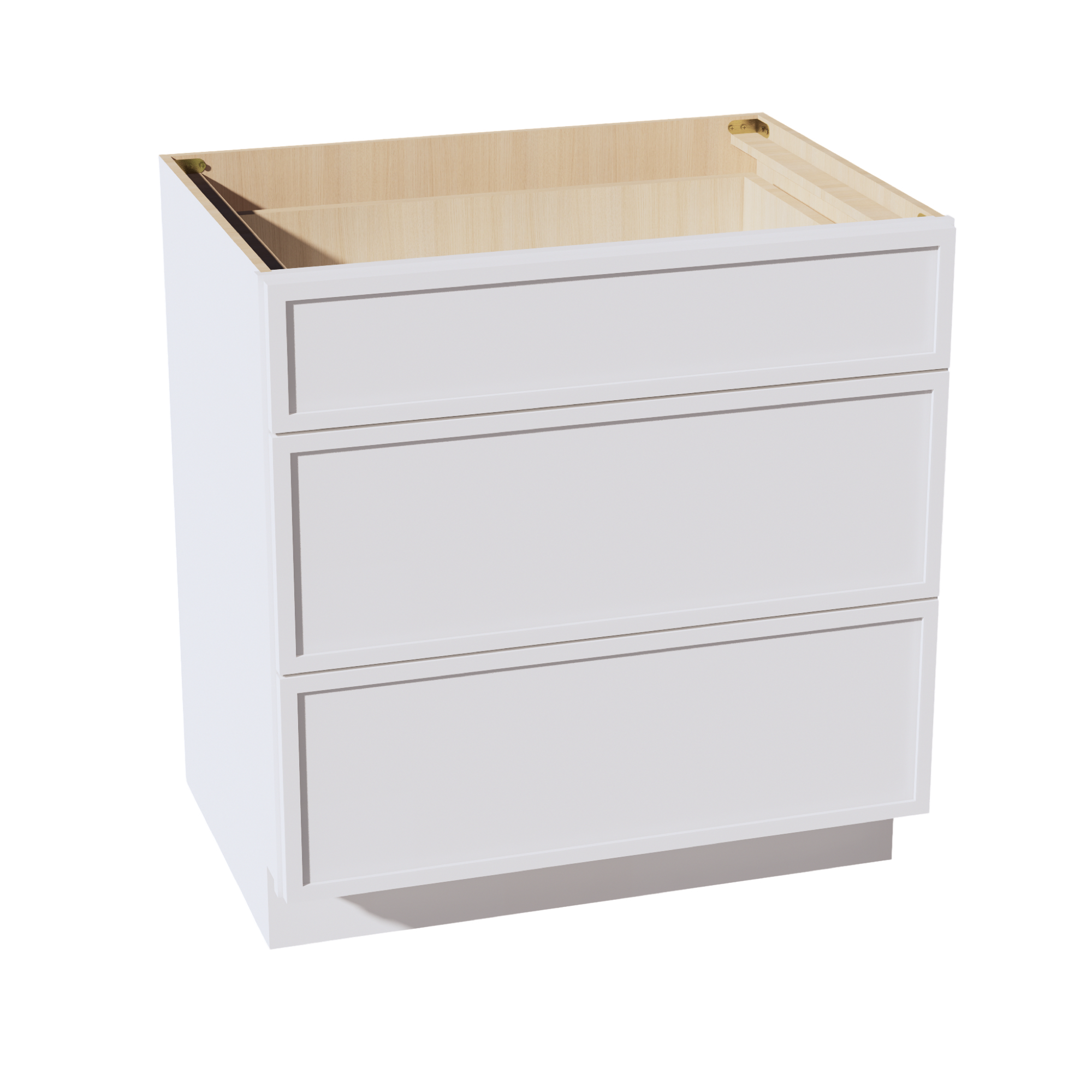 SF-DB33: Frost White Slim Shaker 33" 3 Drawers Base Cabinet