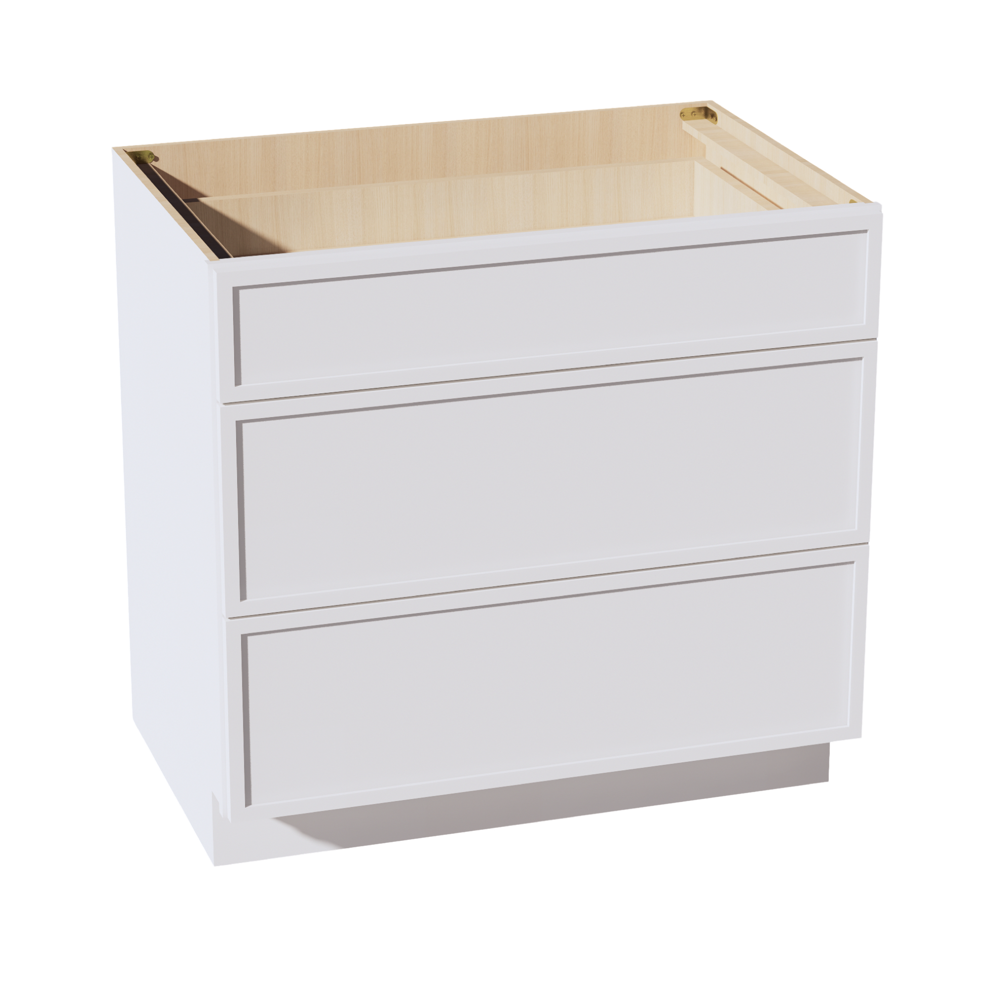 SF-DB36: Frost White Slim Shaker 36" 3 Drawers Base Cabinet
